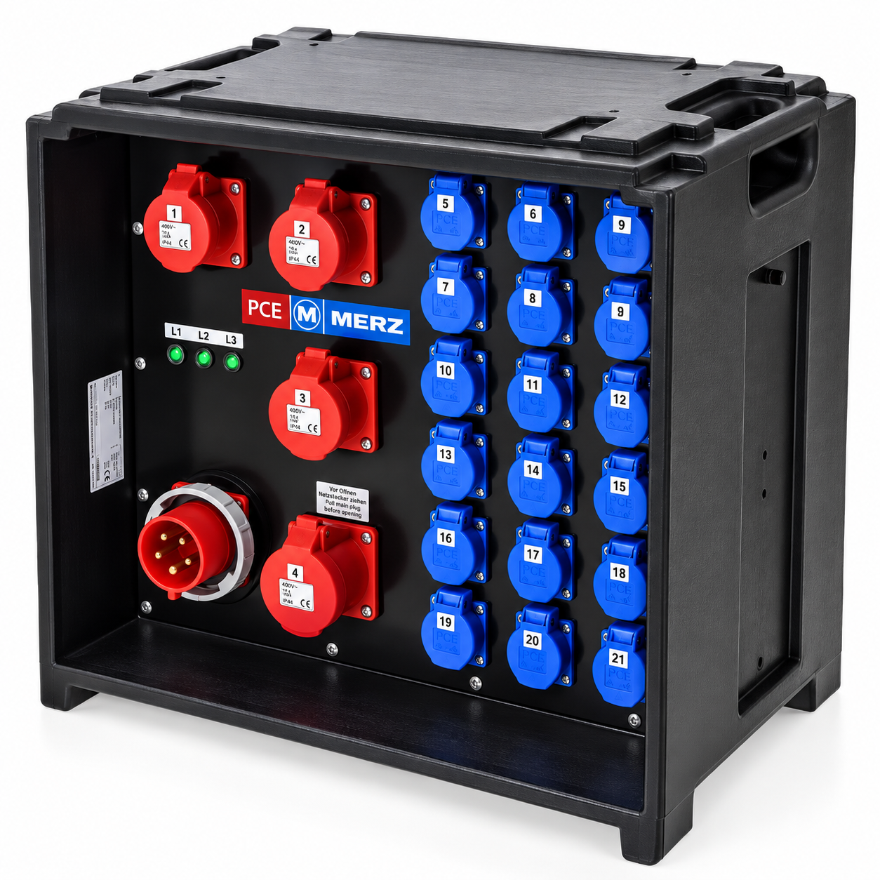 Coffret de chantier 400 V / 230 V avec différentiel