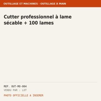 Cutter professionnel à lame sécable + 100 lames