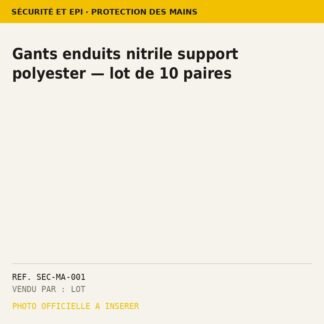 Gants enduits nitrile support polyester — lot de 10 paires
